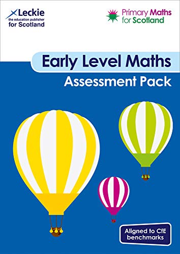 Book cover with hot air balloons, titled "Early Level Maths Assessment Pack".