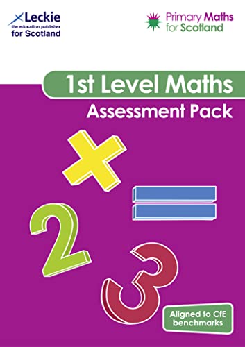 First Level Maths Assessment Pack cover with numbers and symbols.