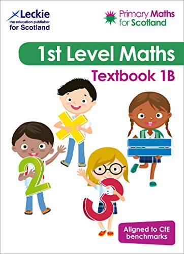 Primary maths textbook 1B cover with children and large numbers.