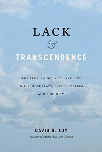 Book cover with white text on a cloudy blue background.