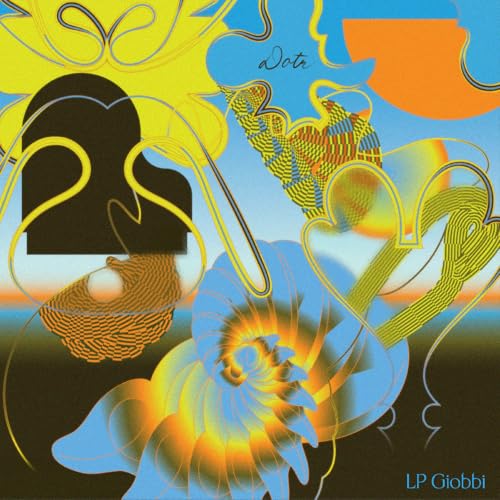 LP Giobbi’s “Dotr” vinyl cover: abstract colorful illustration of a face and hands.