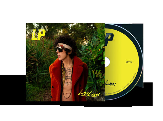 CD case for LP’s “Love Lines” featuring a portrait and album art.