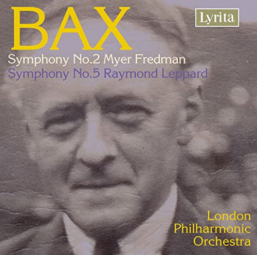 CD cover for Arnold Bax symphonies, featuring a portrait of a man.