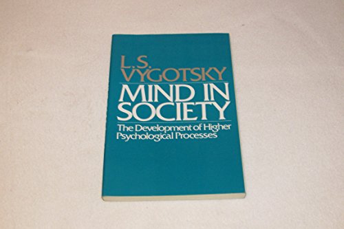A teal book cover titled Mind in Society by L.S. Vygotsky.