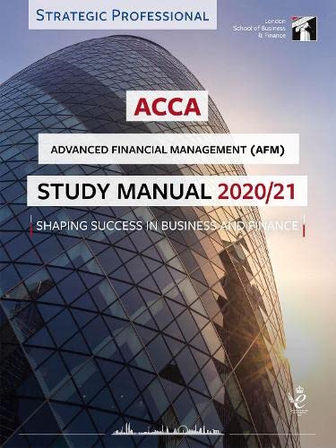 ACCA Advanced Financial Management study manual cover, 2020/21 edition.