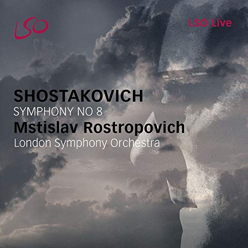 CD cover featuring Mstislav Rostropovich and stormy cloud imagery.