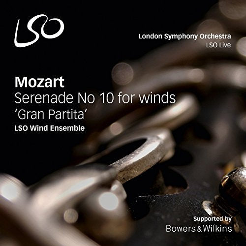 CD cover for Mozart’s “Gran Partita” featuring wind instruments.