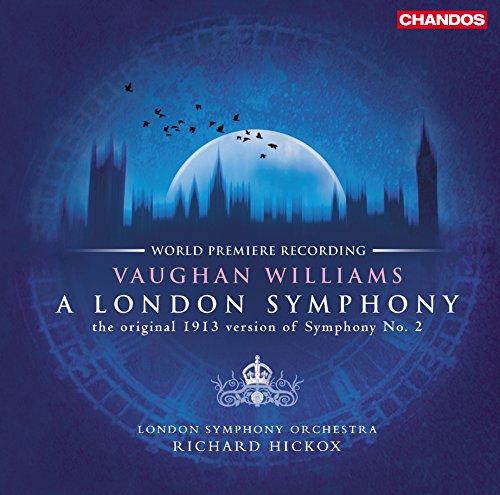 Vinyl album cover for Vaughan Williams’ “A London Symphony” with city skyline.