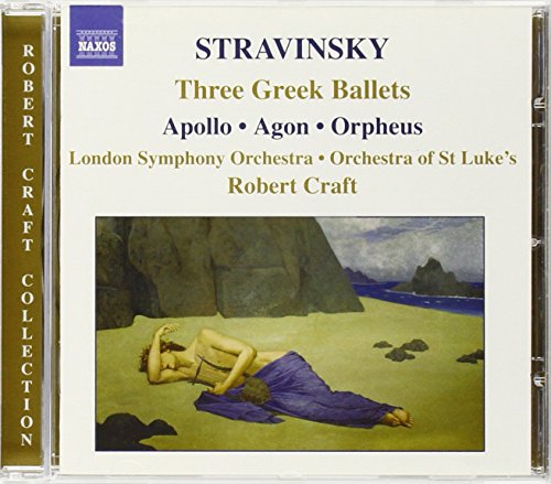 CD cover featuring Stravinsky's Three Greek Ballets with a painting of a reclining figure.