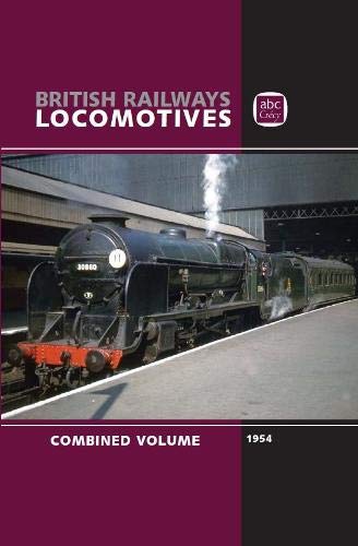 Book cover featuring a black steam locomotive at a railway station, 1954.