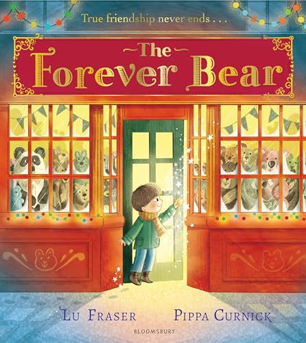 Book cover: a boy reaching towards teddy bears in a shop window.