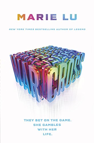 Book cover for "Warcross" by Marie Lu, with colorful, blocky lettering.
