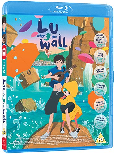 "Blu-ray case with 'Lu Over the Wall' anime artwork featuring two characters on a rock."