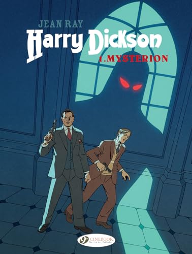 Two men in suits holding handguns stand before a window with a glowing shadow.