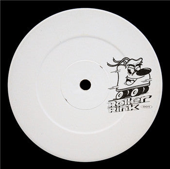 White vinyl record with a cartoon dog and "Roller Rink" text.