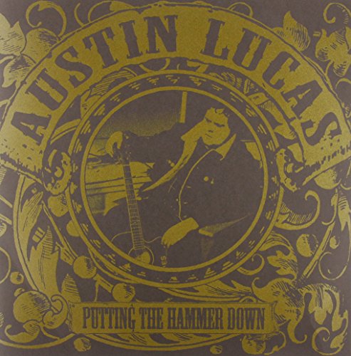 Gold vinyl record cover featuring portrait of musician Austin Lucas.