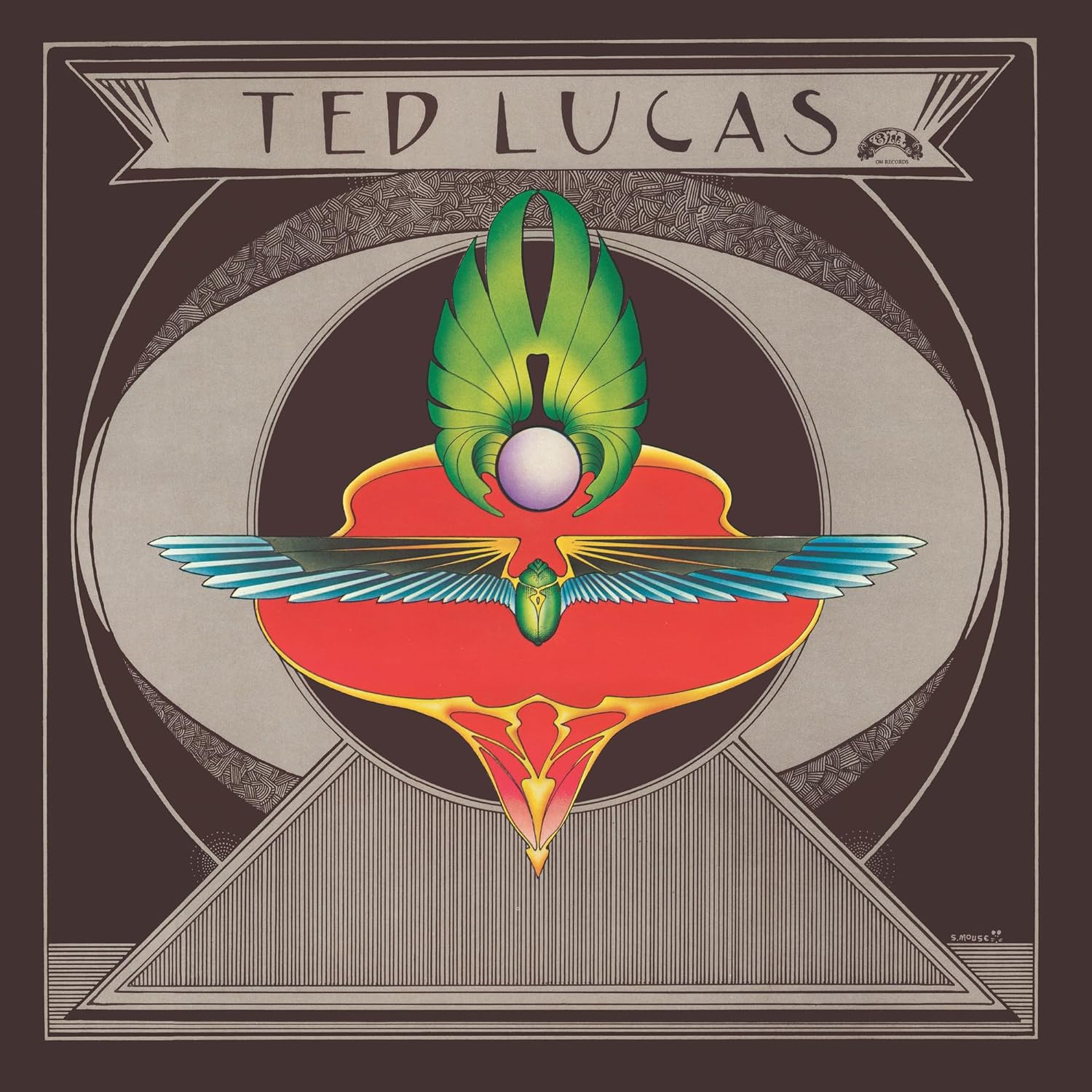 Ted Lucas album cover: geometric design with red, green, and blue elements.