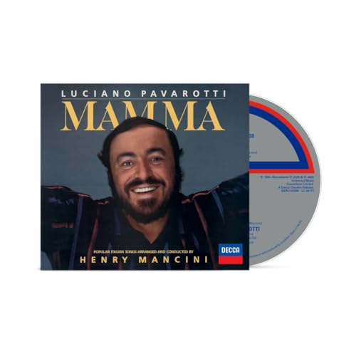 CD cover featuring Luciano Pavarotti’s portrait and “Mamma” title.