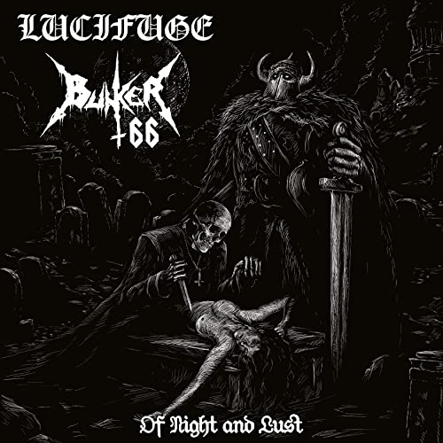 Dark fantasy album cover depicting a horned figure and grim scene.