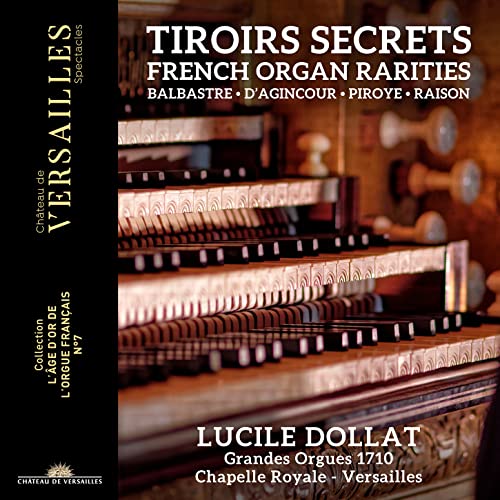CD cover for “Tiroirs Secrets” featuring a historic pipe organ.