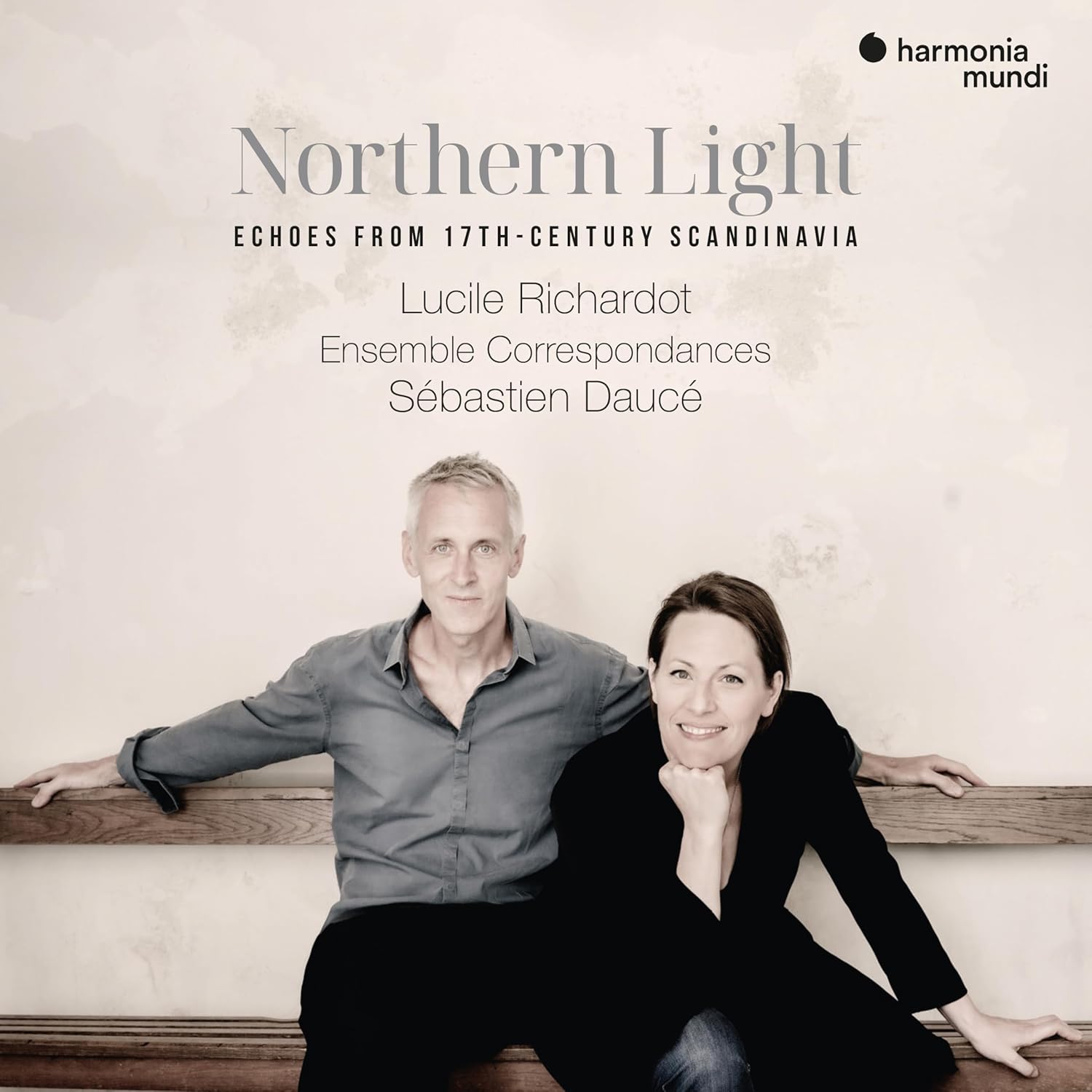 CD cover: Lucile Richardot and Sebastien Daucé, light background.