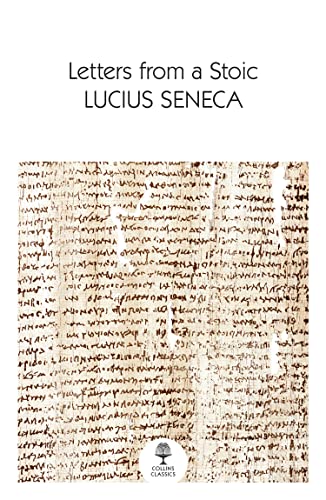 Book cover: "Letters from a Stoic" by Lucius Seneca, with ancient script.