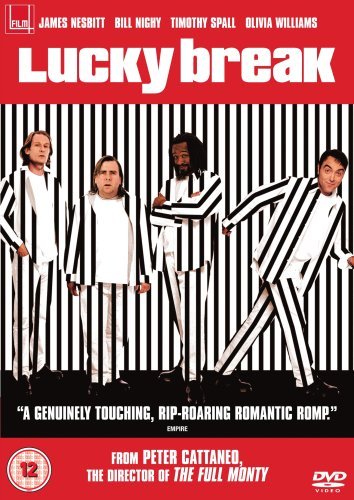 DVD cover for "Lucky Break" featuring four men in striped suits.
