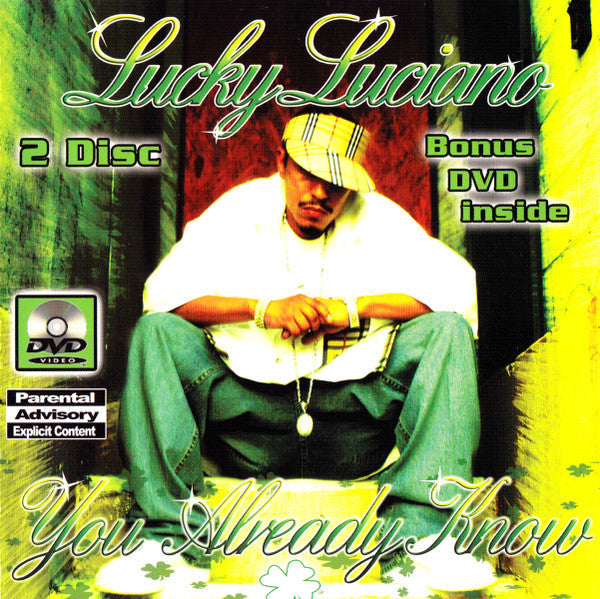 DVD cover for "Lucky Luciano" featuring a man in a hat and jeans.