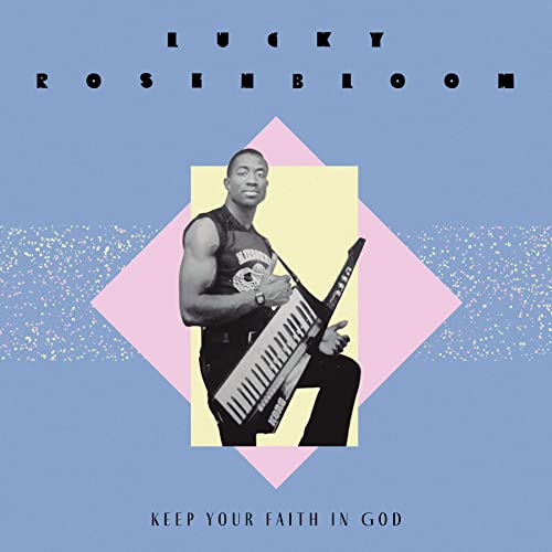 Album cover for Lucky Rosenbloom featuring a man with a keyboard.