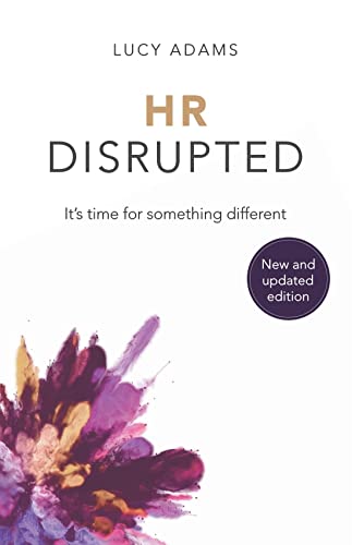 Book cover: "HR Disrupted" with floral watercolor splash and "New edition" badge.