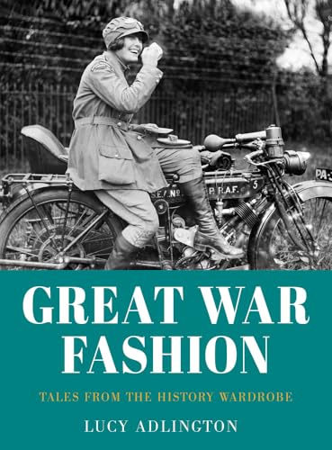 Book cover: woman in military attire on a vintage motorcycle.