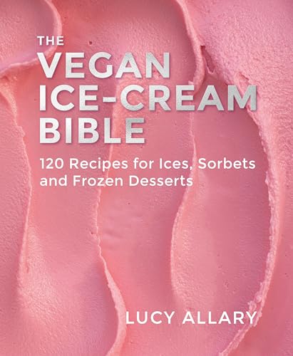 Colorful book cover with ice cream images and vegan recipes inside.