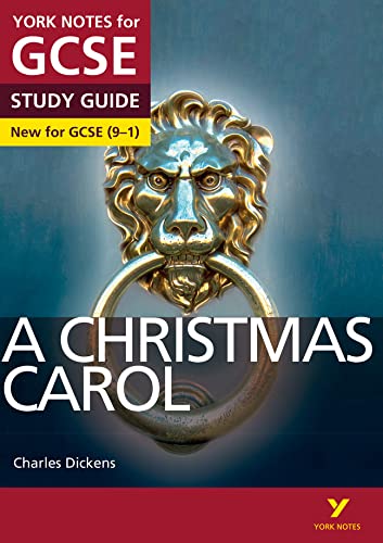 York Notes study guide cover for Dickens’ *A Christmas Carol* with a lion doorknocker.