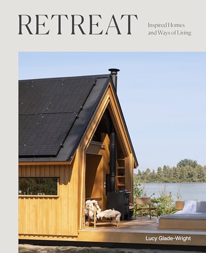 Book cover featuring a modern cabin with a dark solar roof and wooden exterior.