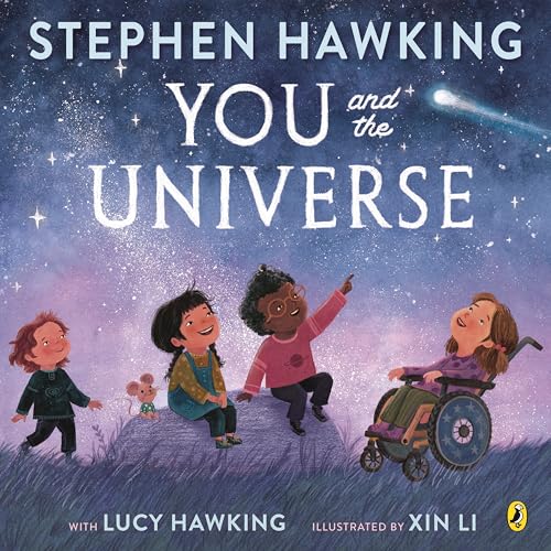 Book cover: children gazing at a starry night sky with a comet.
