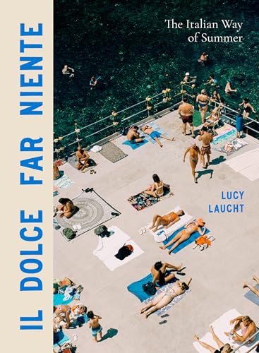 Book cover with aerial view of people relaxing by a turquoise pool.