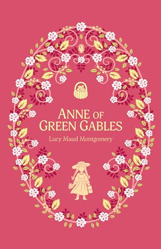 Book cover with pink background, floral oval frame, and silhouette of a young girl.