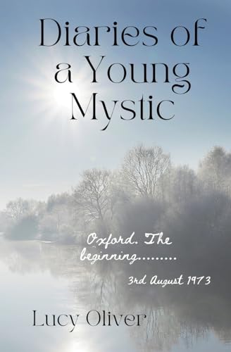 Book cover with misty landscape, title "Diaries of a Young Mystic" and author name.