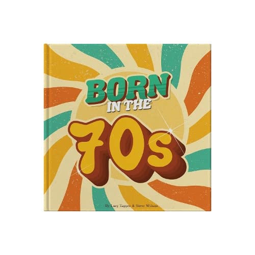 Book cover with retro 1970s and 1980s style typography and sunburst design.