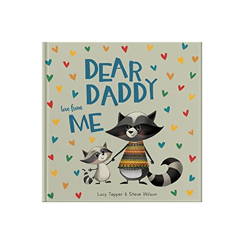 A small, illustrated book with a child's drawing and heartfelt message to a father.