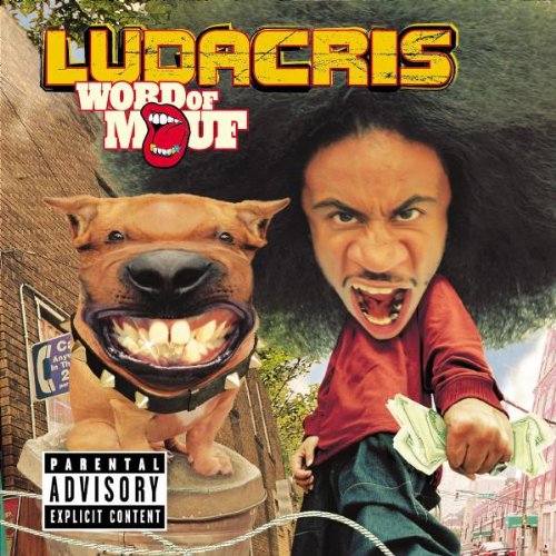 Ludacris album cover, featuring the artist with a dog and money.