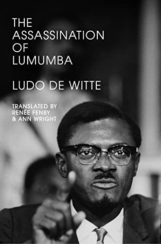 Book cover featuring a black and white portrait of Patrice Lumumba gesturing while speaking.