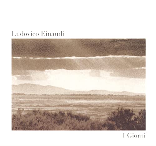 CD cover for Ludovico Einaudi’s “I Giorni” with a landscape scene.
