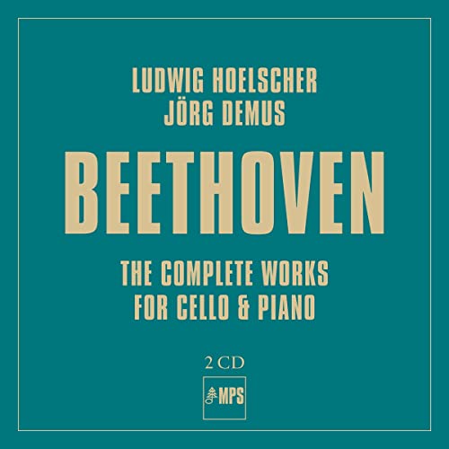 Beethoven cello sonatas album cover with artist names in gold text.