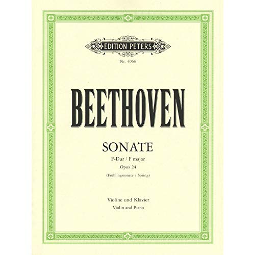 Sheet music cover for Beethoven’s Sonata in F Op.24 (Spring) for violin and piano.