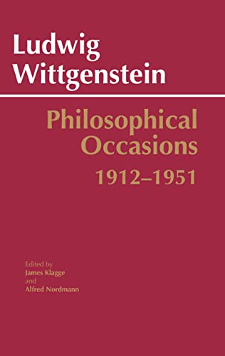 Book cover: “Philosophical Occasions” by Ludwig Wittgenstein, 1912-1951.