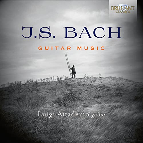 CD cover for J.S. Bach guitar music by Luigi Attademo, landscape scene.