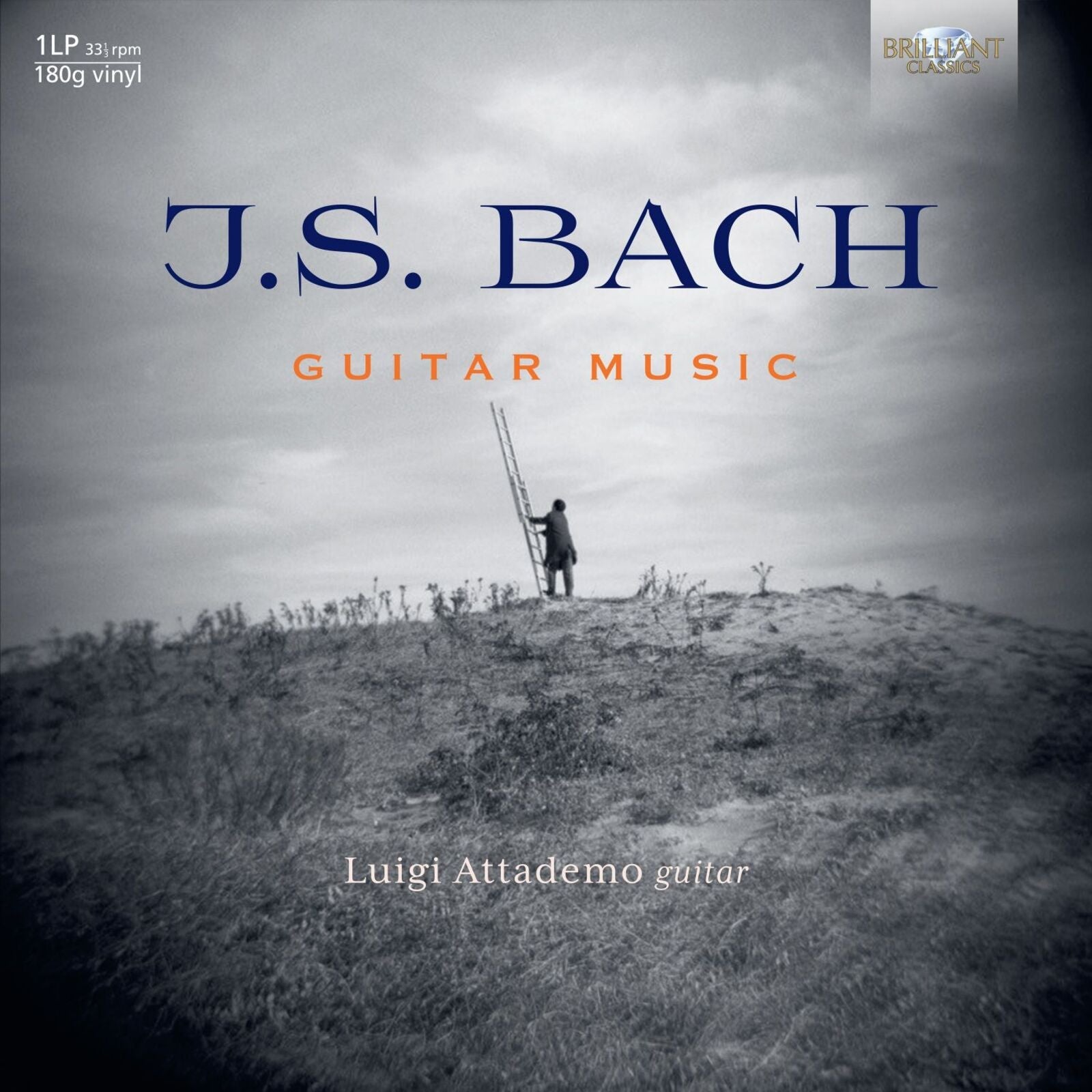 Vinyl record cover for J.S. Bach guitar music by Luigi Attademo.
