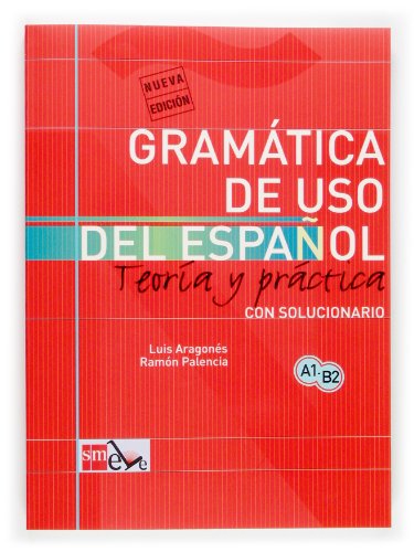 Red Spanish grammar textbook, “Gramática de Uso del Español,” with white text.