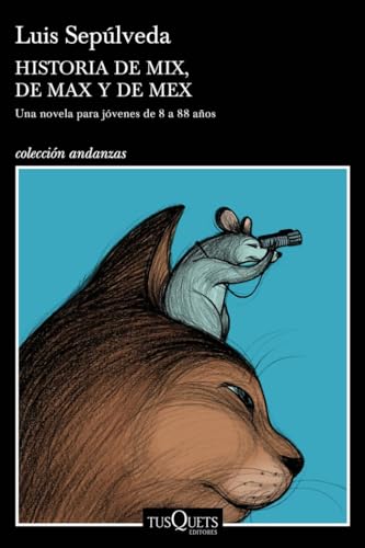 Book cover: a mouse with a gun atop a large brown cat’s head.